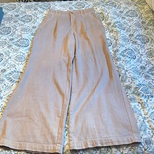Size 0 American eagle Hire rise wide leg trousers color tan